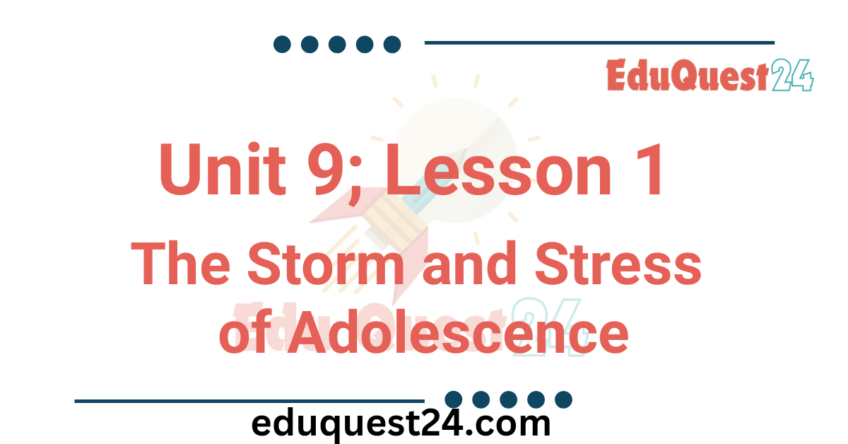 The Storm and Stress of Adolescence