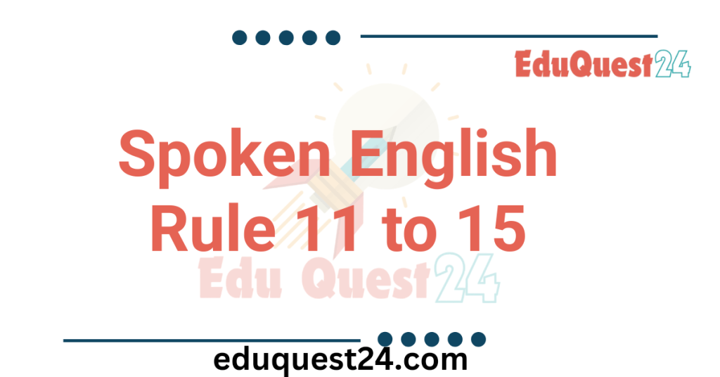 Spoken English Structure Part 03